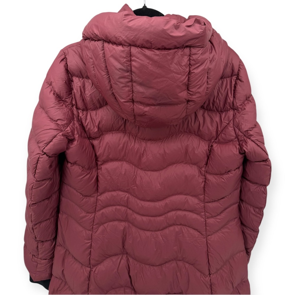 SOIA & KYO Lita-V Sustainable Lightweight Down‎ Coat in Merlot - Size Large - Picture 12 of 13